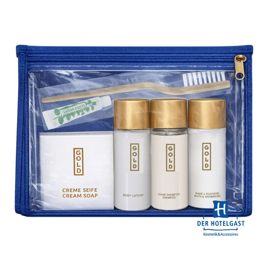 »GOLD« Übernachtungs-Set 30ml »M« PVC blau